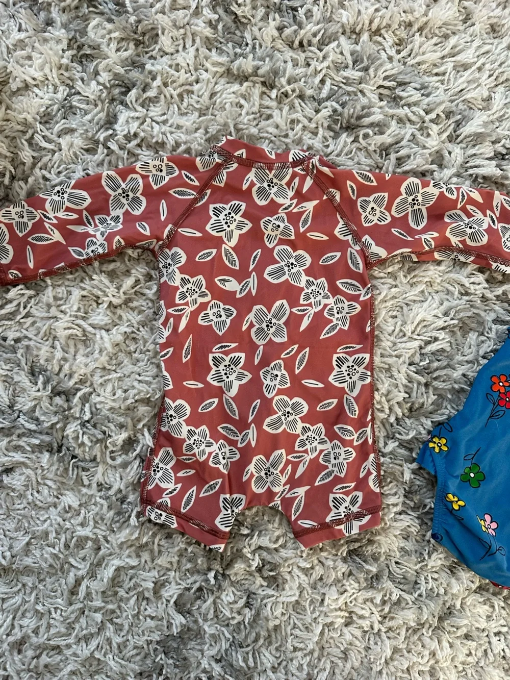 NWOT Hanna Andersson Rust Floral One-Piece Swimsuit, 6-12 Months